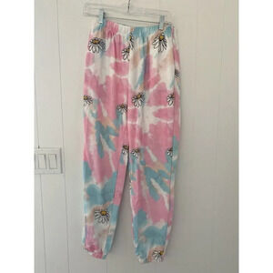 Love & Other Things Womens Tie Dye Pink & Blue pajama bottoms size 12 - New